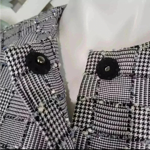 Abbey Glass tweed houndstooth metallic thread cape XL - Picture 7 of 9